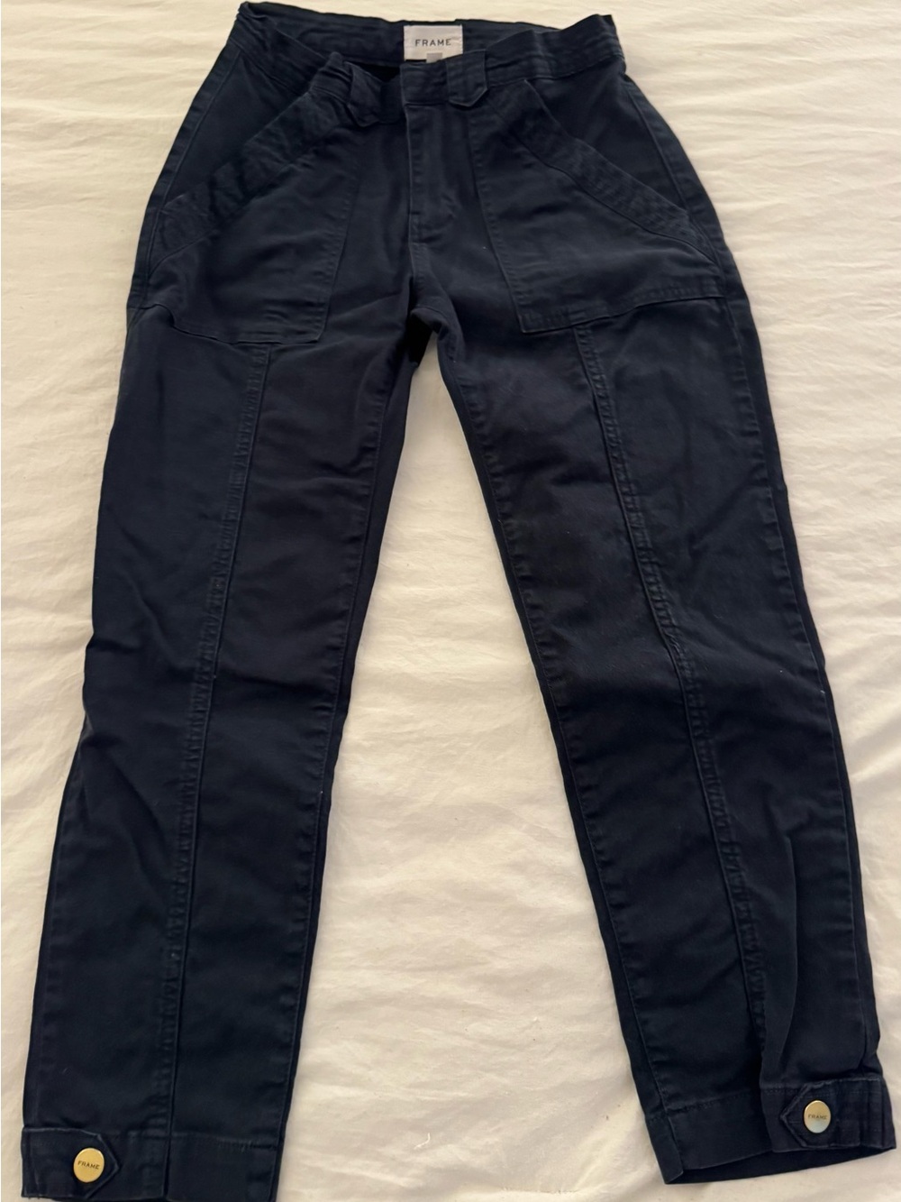 FRAME Trapunto Stitch Cuffed Moto Pants  26